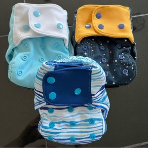 Newborn AIO Bamboo Cloth Diapers Set of 3